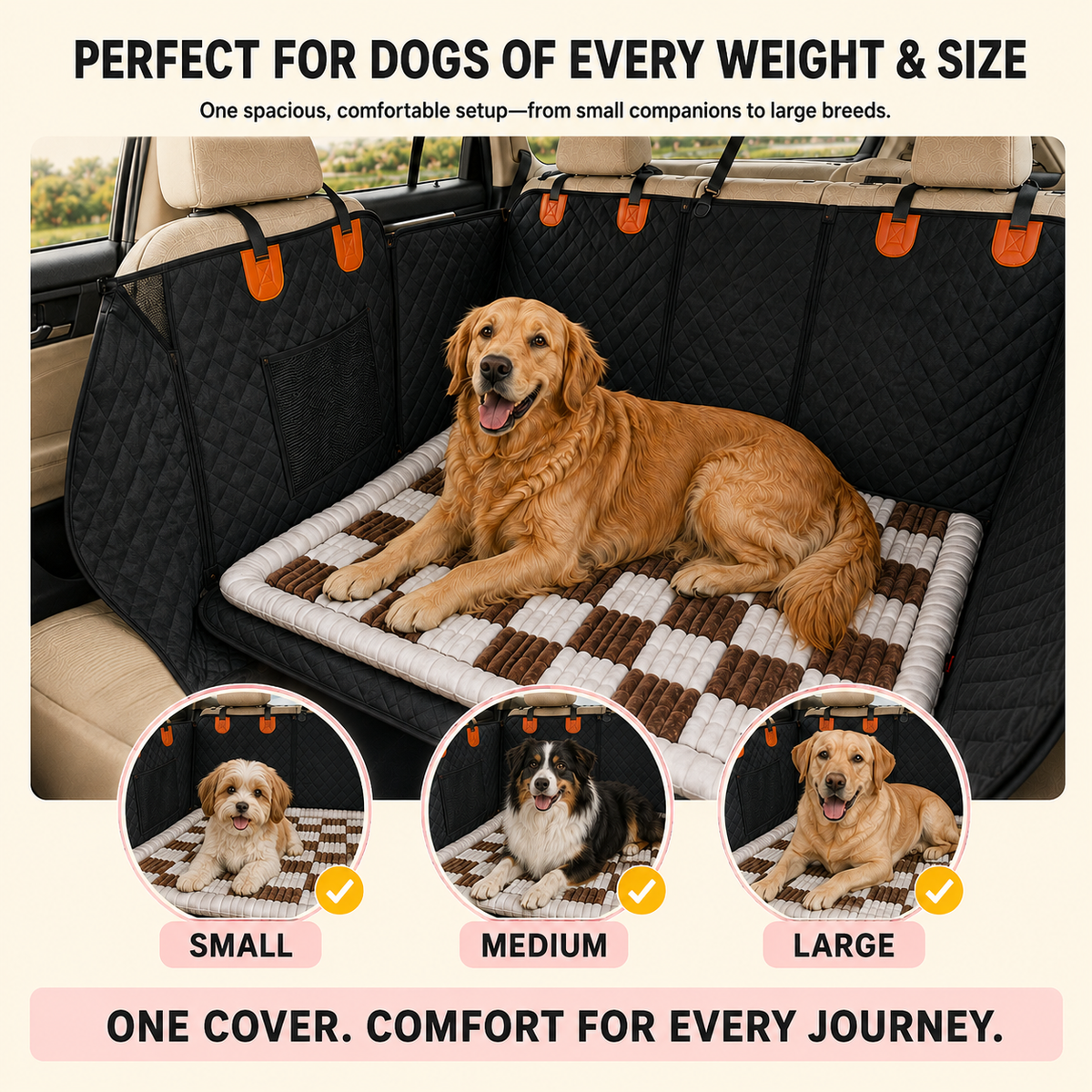 Hard Bottom Dog Car Seat Cover